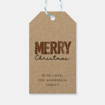 "Frohe Weihnachten" Moderner Farbblock Leopard Boh