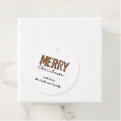 "Frohe Weihnachten" Moderner Farbblock Leopard Boh Geschenkanhänger (Beispiel)