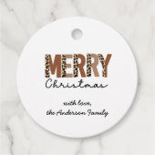 "Frohe Weihnachten" Moderner Farbblock Leopard Boh Geschenkanhänger (Vorderseite)