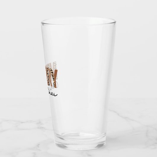 "Frohe Weihnachten" Moderner Farbblock Leopard Boh Glas (Links)