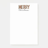 "Frohe Weihnachten" Moderner Farbblock Leopard Boh Post-it Klebezettel (Vorderseite)