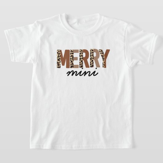 "Frohe Weihnachten" Moderner Farbblock Leopard Boh T-Shirt (Ablage )