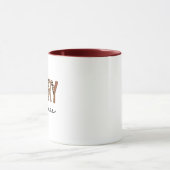 "Frohe Weihnachten" Moderner Farbblock Leopard Boh Tasse (Zentrum)