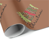 "Frohe Weihnachten" Moderner, farblich blockierter Geschenkpapier (Rolleneckpunkt)