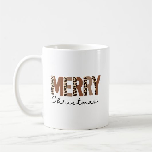 "Frohe Weihnachten" Moderner, farblich blockierter Kaffeetasse (Links)