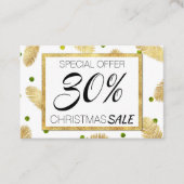 Frohe Weihnachten Moderner Gold Glitzer Rabattkarte (Vorderseite)