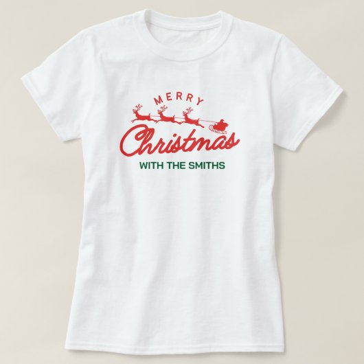 Frohe Weihnachten Moderner Minimalistischer Famili T-Shirt (Design vorne)