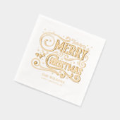 Frohe Weihnachten Moderner Personalisierter Urlaub Servietten Mit Folie (Links)