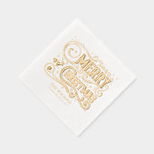 Frohe Weihnachten Moderner Personalisierter Urlaub Servietten Mit Folie (Rechts)