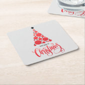 Frohe Weihnachten Moderner Roter Tree Urlaub Rechteckiger Pappuntersetzer (angewinkelt)