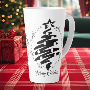 Frohe Weihnachten Moderner Schwarz-weißer Urlaub Milchtasse