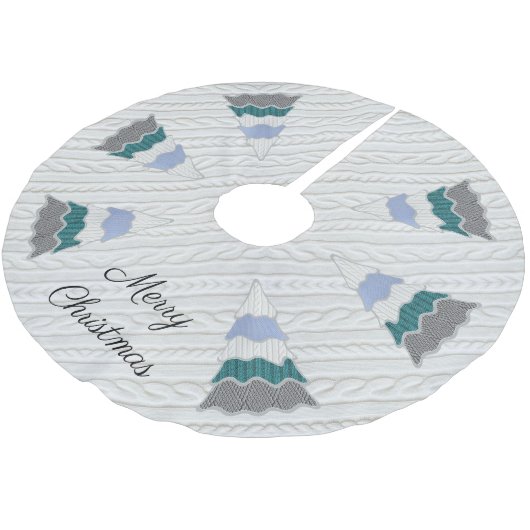 Frohe Weihnachten Moderner Sweater texturiert Polyester Weihnachtsbaumdecke (Schrägansicht)