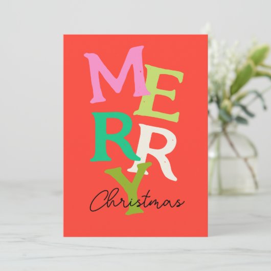 Frohe Weihnachten Moderner Urlaub (Stehend Vorderseite)