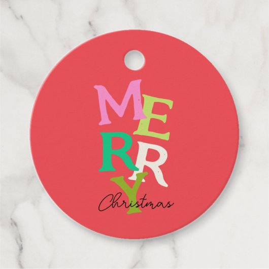 Frohe Weihnachten Moderner Urlaub Geschenkanhänger (Vorderseite)