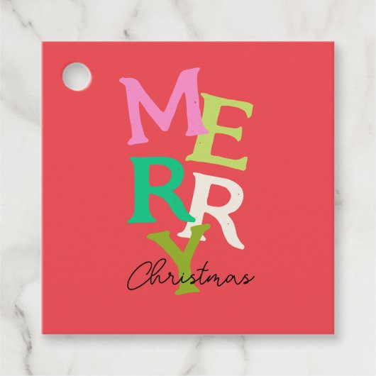 Frohe Weihnachten Moderner Urlaub Geschenkanhänger (Vorderseite)