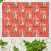 Frohe Weihnachten Moderner Urlaub Geschirrtuch (Gefaltet)