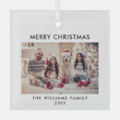 Frohe Weihnachten Moderner Urlaub Ornament Aus Glas (Vorderseite)