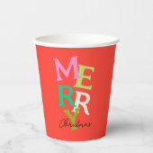 Frohe Weihnachten Moderner Urlaub Pappbecher (Vorderseite)