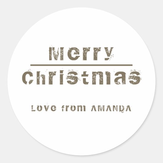 Frohe Weihnachten Moderner Urlaub Persönlich Runder Aufkleber (Vorderseite)