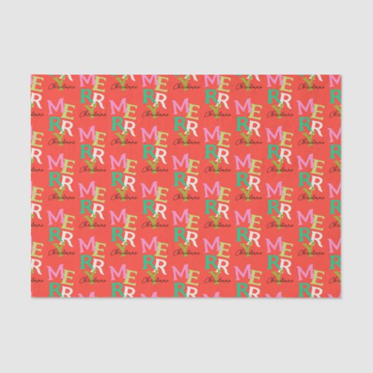 Frohe Weihnachten Moderner Urlaub Seidenpapier (Vorderseite)