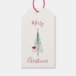 Frohe Weihnachten - Moderner Weihnachtsbaum Rot Gr Geschenkanhänger