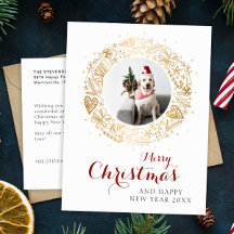 Frohe Weihnachten Moderner Weihnachtskranz im Foto