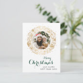 Frohe Weihnachten Moderner Weihnachtskranz im Foto (Stehend Vorderseite)