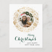 Frohe Weihnachten Moderner Weihnachtskranz im Foto (Vorderseite)