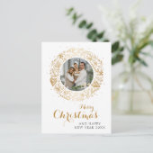 Frohe Weihnachten Moderner Weihnachtskranz im Foto (Stehend Vorderseite)