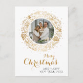 Frohe Weihnachten Moderner Weihnachtskranz im Foto (Vorderseite)