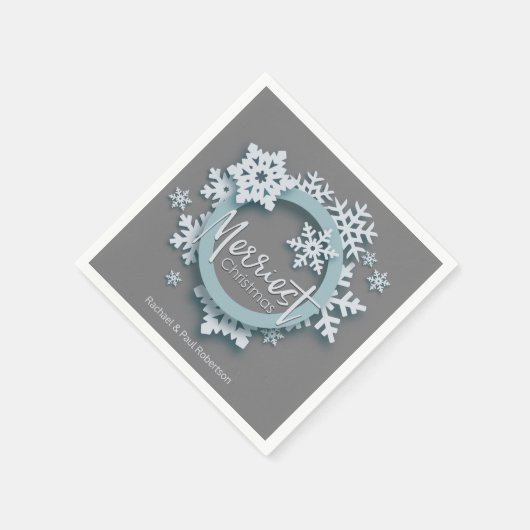 Frohe Weihnachten Moderner Weihnachtsstil Serviette (Ecke)