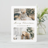 Frohe Weihnachten Modernes 2-Foto (Stehend Vorderseite)