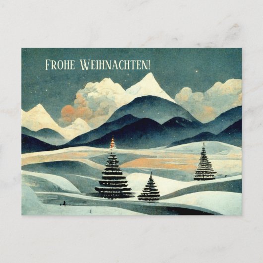 Frohe Weihnachten. Modernes Art Deco Motiv Postkarte (Vorderseite)