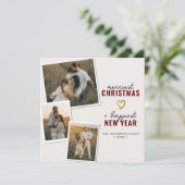 Frohe Weihnachten Modernes Boho Family Foto Square (Stehend Vorderseite)