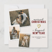 Frohe Weihnachten Modernes Boho Family Foto Square (Vorderseite)
