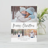 Frohe Weihnachten Modernes Brush Script Collage Fo (Stehend Vorderseite)