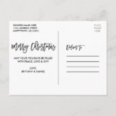 Frohe Weihnachten Modernes Brush Script-Foto Postkarte (Rückseite)