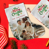 Frohe Weihnachten Modernes Classic Foto Kleiner Weihnachtsstrumpf