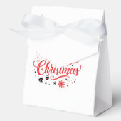 Frohe Weihnachten Modernes Design | Rot und Weiß Geschenkschachtel (Vorderseite)