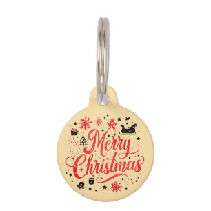 Frohe Weihnachten Modernes Design   Rot und Weiß Haustiermarke