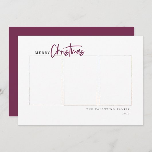 Frohe Weihnachten Modernes Drehbuch Minimalistisch (Vorne/Hinten)