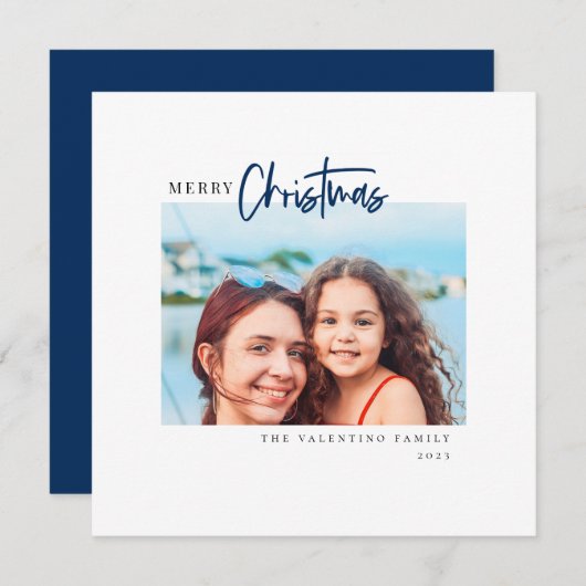 Frohe Weihnachten Modernes Drehbuch Minimalistisch (Vorne/Hinten)