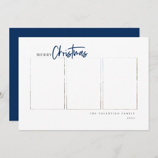 Frohe Weihnachten Modernes Drehbuch Minimalistisch (Vorne/Hinten)