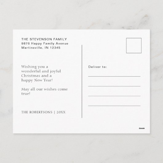 Frohe Weihnachten Modernes einfaches Foto (Rückseite)