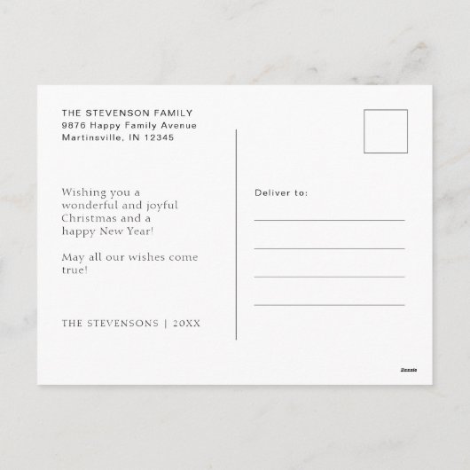 Frohe Weihnachten Modernes einfaches Foto (Rückseite)