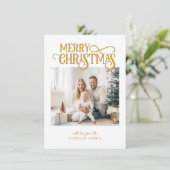 Frohe Weihnachten! Modernes, einfaches Foto Feiertagskarte (Stehend Vorderseite)