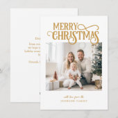 Frohe Weihnachten! Modernes, einfaches Foto Feiertagskarte (Vorne/Hinten)