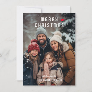 Frohe Weihnachten! Modernes, einfaches Foto Weihna Feiertagskarte