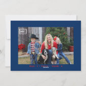 Frohe Weihnachten Modernes Foto Blue Red Green (Rückseite)