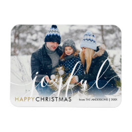 Frohe Weihnachten Modernes Foto Chic Script freudi Magnet